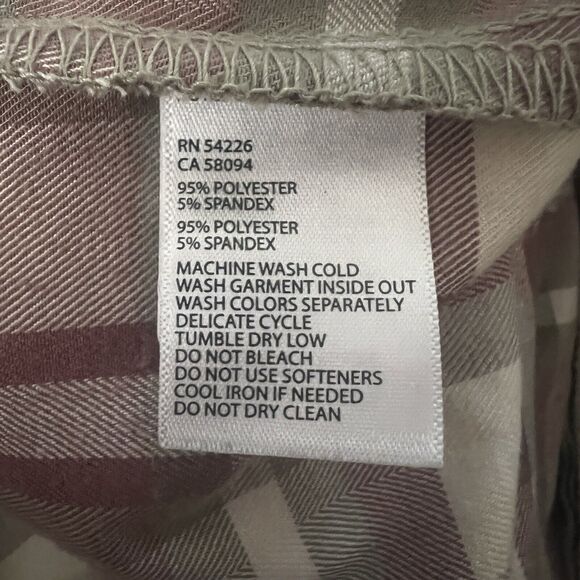 Royal Robbins‎ Shirt Womens Large Green Purple Plaid Thermotech Flannel Heritage - Picture 8 of 9